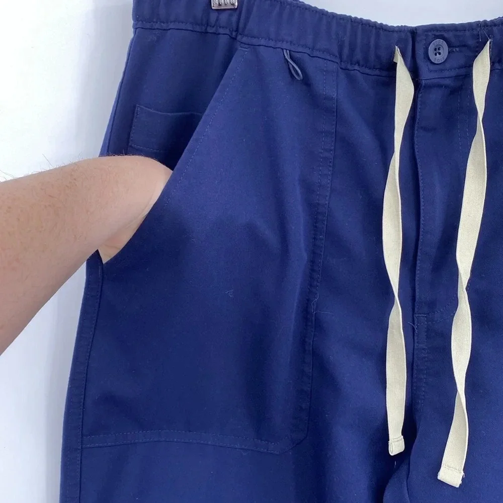 FIGS Technical Collection Cargo Scrub Pants Mens Size Medium Blue Nursing‎